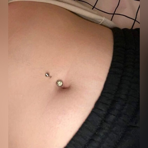 SET A-4 Pcs CZ Multicolored Belly Rings Stainless Steel 16g NWT - Picture 11 of 15